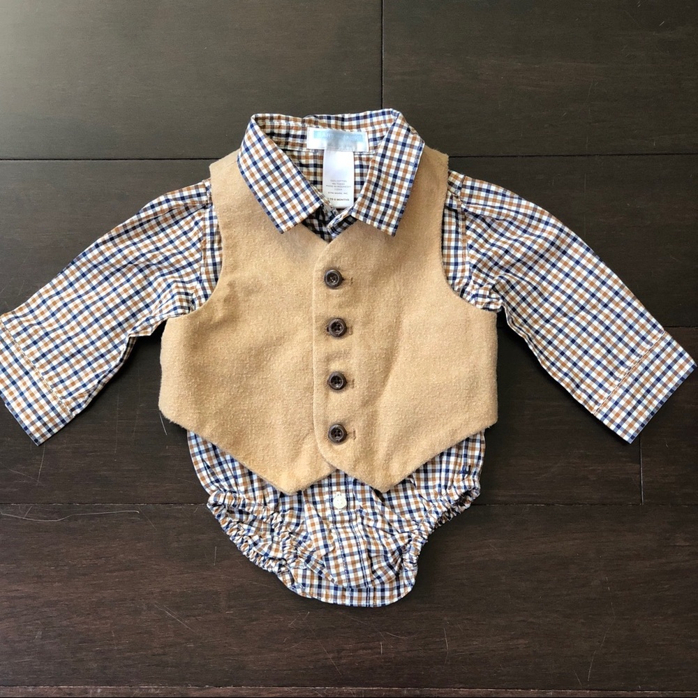 2 piece 3-6m Janie and Jack shirt and vest
